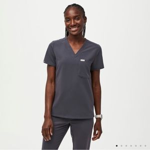 Figs Charcoal Scrub Top
